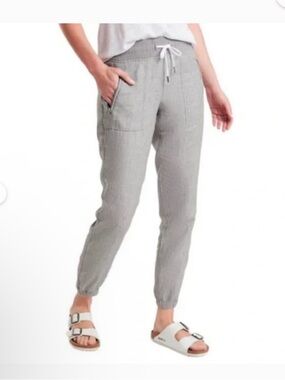 ATHLETA Cabo Linen Jogger Pants Gray